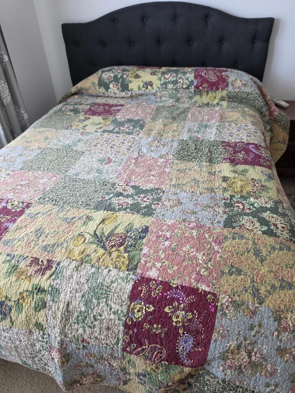 Greenland Home BLOOMING PRAIRIE King Quilt Set Patchwork Floral Reversible